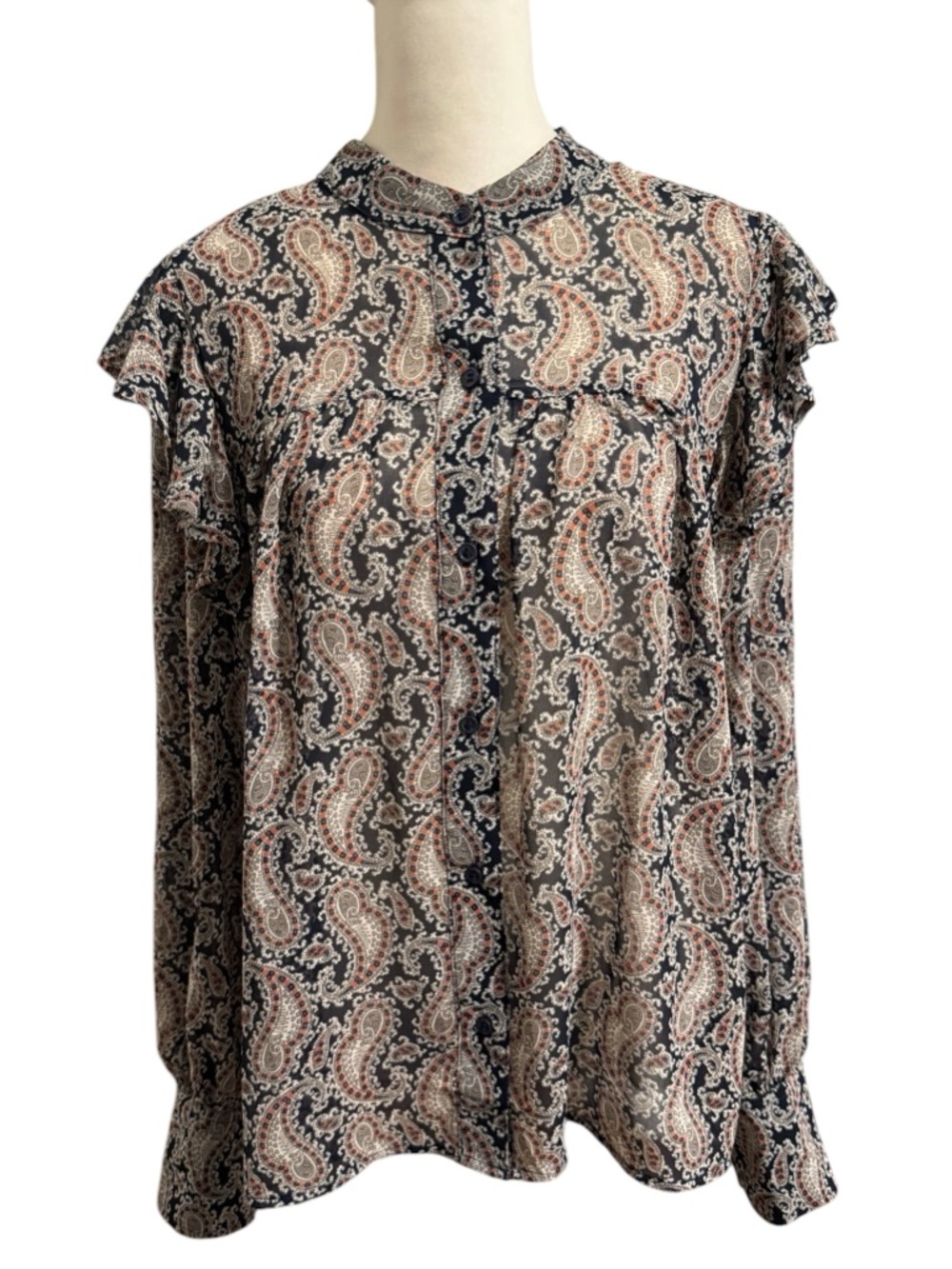 BANANA REPUBLIC sheer peasant top size large